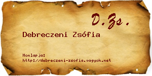 Debreczeni Zsófia névjegykártya