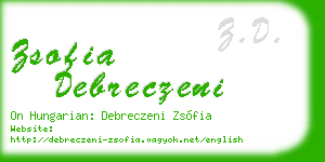 zsofia debreczeni business card