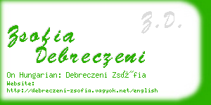 zsofia debreczeni business card